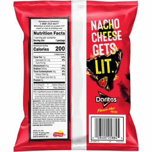Doritos® Flamin Hot Nacho Tortilla Chips Perspective: back