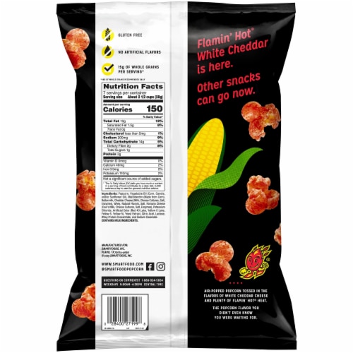 Smartfood® Flamin' Hot® White Cheddar Flavored Popcorn Perspective: back