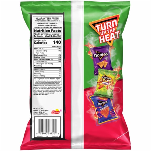 Doritos Screamin' Sriracha Flavored Tortilla Chips Perspective: back