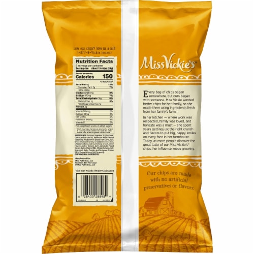 Miss Vickie's® Farmhouse White Cheddar Kettle Cooked Potato Chips Perspective: back