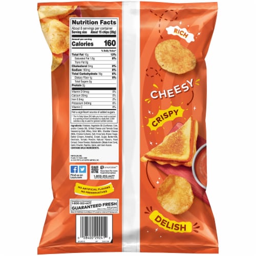 Lay's® Potato Chips  Grilled Cheese & Tomato Soup Flavored Potato Chips Perspective: back
