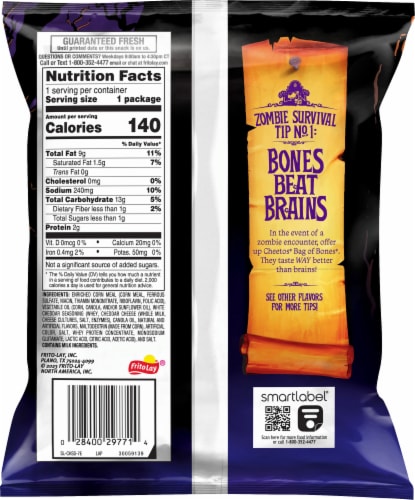 Cheetos® White Cheddar Bag of Bones® Cheese Flavored Snack Perspective: back