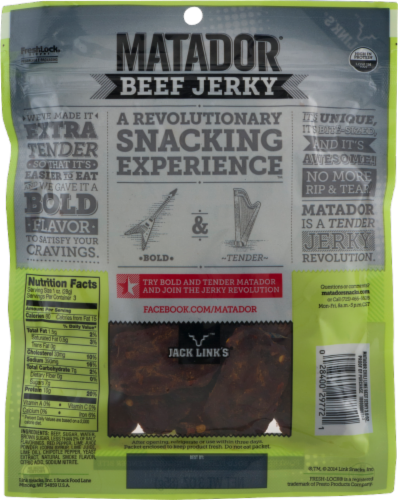 Matador Chili Lime Beef Jerky Perspective: back