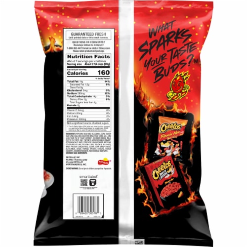 Cheetos Flamin' Hot Flavored Popcorn Perspective: back