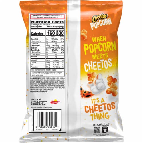Cheetos® Cheddar Flavored Popcorn Perspective: back