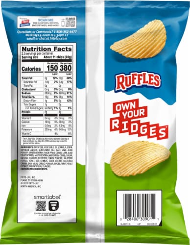 Ruffles® Lime & Jalapeno Potato Chips Perspective: back