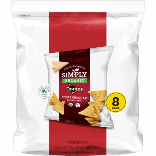 Doritos Simply Organic White Cheddar Cheese Flavored Tortilla Chips Perspective: back