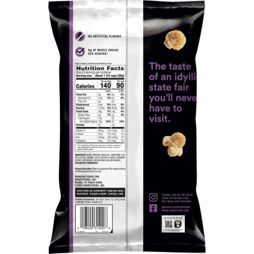Smartfood Sweet & Salty Kettle Corn Flavored Popcorn Snacks Perspective: back