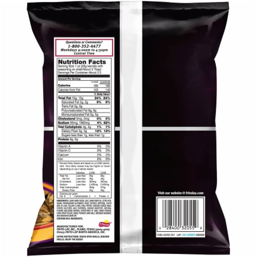 Frito Lay Flamas Sunflower Seeds Perspective: back