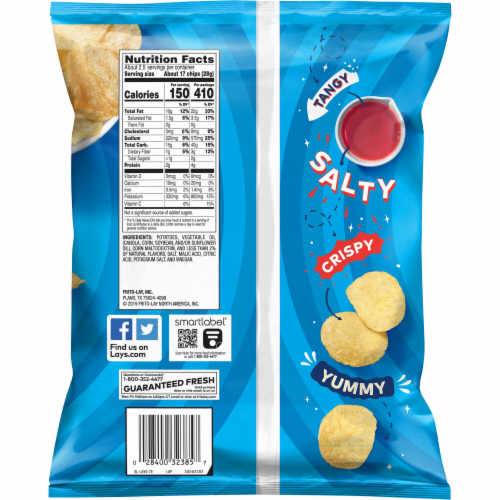 Lay's Potato Chips Salt & Vinegar Flavored Snacks Perspective: back