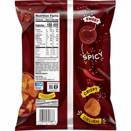 Lay's® Sweet Southern Heat Barbecue Flavored Potato Chips Perspective: back