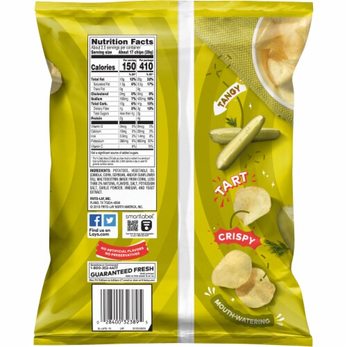 Lay's® Dill Pickle Flavored Potato Chips Perspective: back