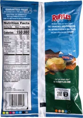 Ruffles® Jalapeno Ranch Flavored Potato Chips Perspective: back