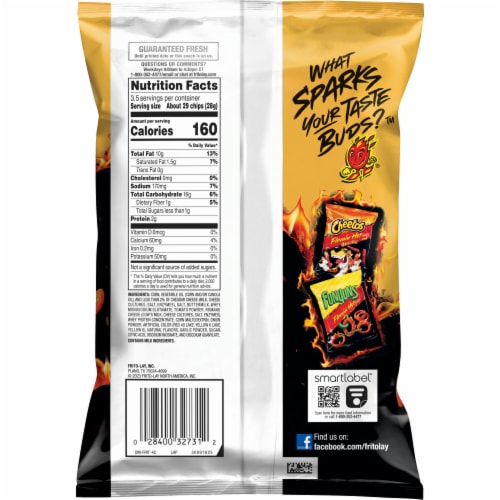 Fritos® Flamin' Hot® Flavored Corn Chips Perspective: back