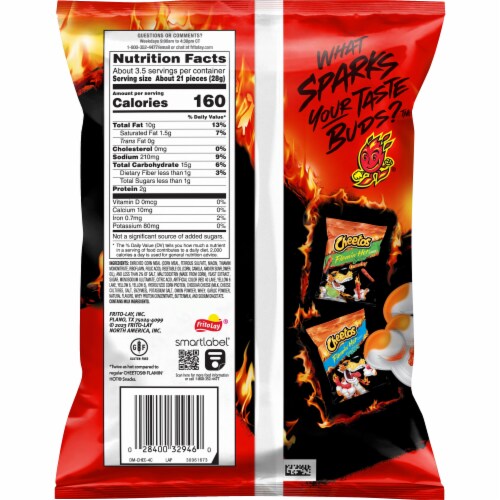 Cheetos® XXtra Flamin' Hot® Crunchy Cheese Flavored Snacks Perspective: back