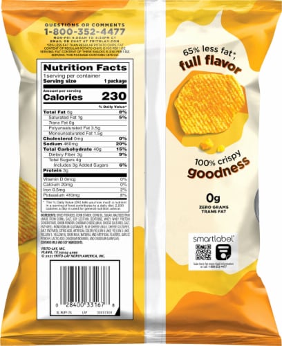 Ruffles® Baked Cheddar & Sour Cream Potato Crisps Perspective: back
