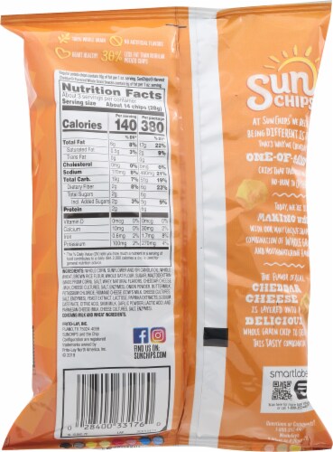 Sun Chips® Harvest Cheddar Flavored Whole Grain Snacks Perspective: back