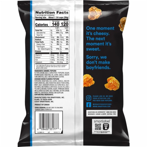 Smartfood® Caramel & Cheddar Mix Popcorn Perspective: back