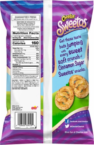 Cheetos® Sweetos® Eggs Cinnamon Sugar Flavored Snacks Perspective: back