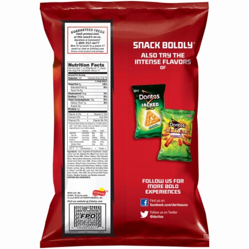 Doritos Nacho Cheese Flavored Tortilla Chips Perspective: back