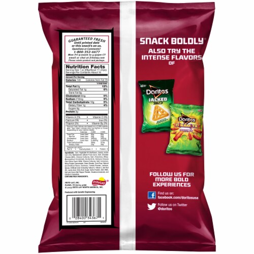 Doritos Nacho Cheese Party Size Tortilla Chips Perspective: back