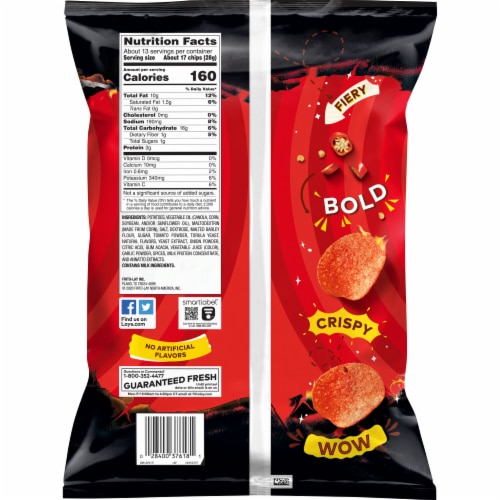 Lay's® Flamin' Hot® Flavored Party Size Potato Chips Perspective: back