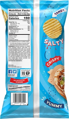 Lay's® Wavy® Potato Chips Carnitas Street Taco Flavored Snacks Perspective: back