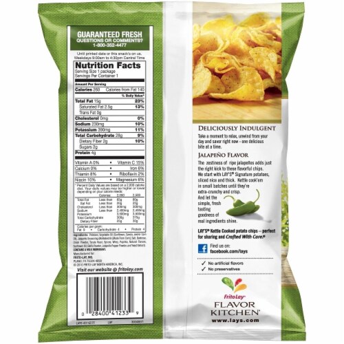 Lay's Kettle Cooked Jalapeno Flavored Potato Chips, 1.75 oz Kroger