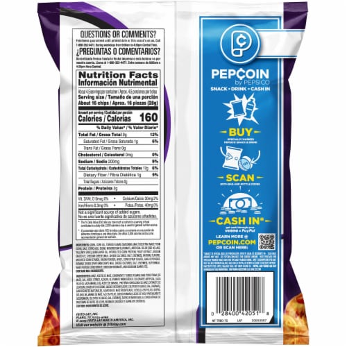 Sabritas® Turbos® Flamas® Flavored Corn Snacks Perspective: back