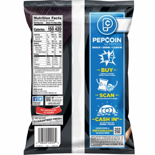 Lay's® Barbecue Flavored Potato Chips Perspective: back