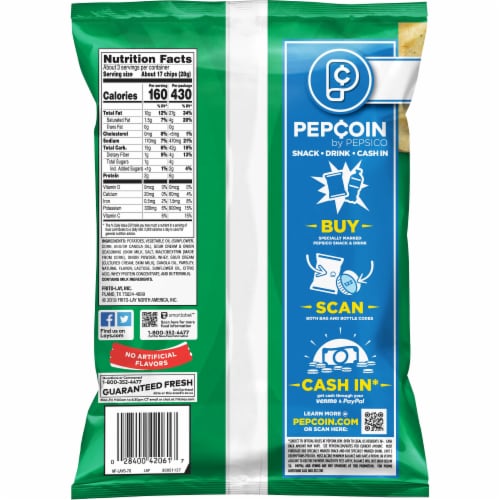 Lay's® Sour Cream & Onion Flavored Potato Chips Perspective: back