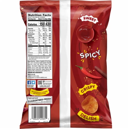 Lay's® Sweet Southern Heat Barbecue Potato Chips Perspective: back