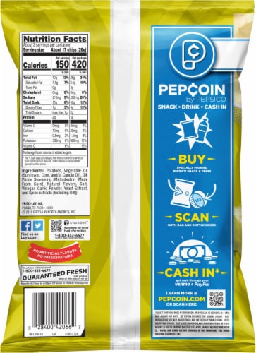 Lay's® Dill Pickle Flavored Potato Chips Perspective: back