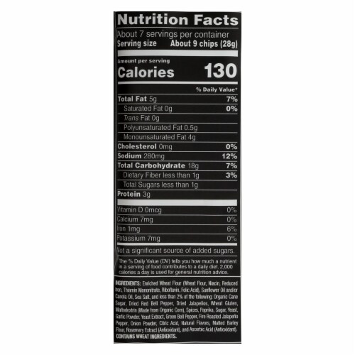 Stacy's Pita Chips Fire Roasted Jalapeno Pita Chips - Case of 12 - 7.33 oz. Perspective: back