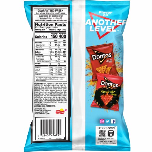 Doritos® Blazin' Buffalo & Ranch® Flavored Tortilla Chips Perspective: back