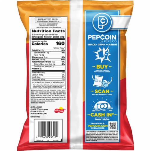 Cheetos Crunchy Cheese Flavored Snacks Perspective: back