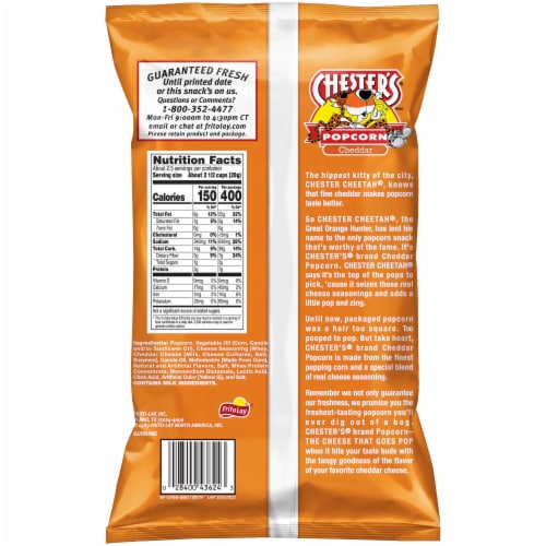 Chester's Cheddar Popcorn Perspective: back