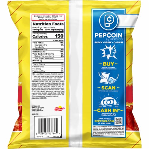 Chester's® Fries Flamin' Hot® Flavored Corn & Potato Snacks Perspective: back