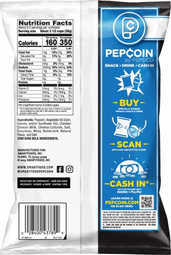 Smartfood® White Cheddar Popcorn Perspective: back