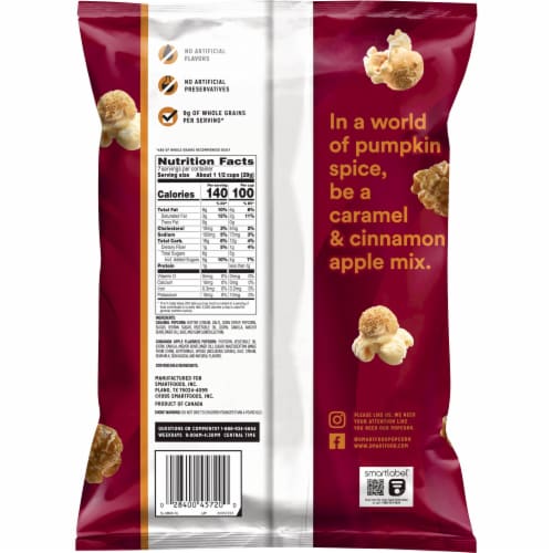 Smartfood Caramel & Cinnamon Apple Mix Popcorn Perspective: back