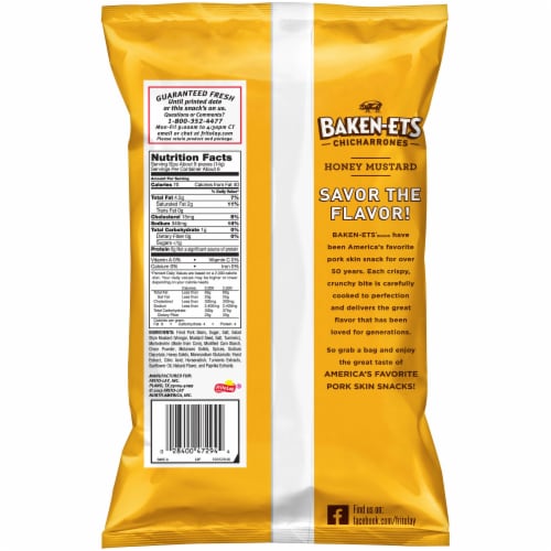 Baken-Ets Honey Mustard Flavored Fried Pork Skins Perspective: back