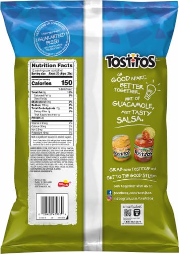 Tostitos® Hint of Guacomole Tortilla Chips Perspective: back