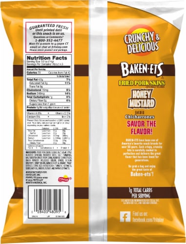 Baken-Ets Honey Mustard Flavored Chicharrones Fried Pork Skins Perspective: back