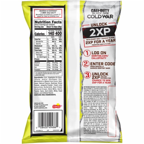 Doritos® Twisted Lime Flavored Tortilla Chips Perspective: back