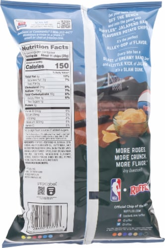 Ruffles® Jalapeno Ranch Flavored Potato Chips Perspective: back