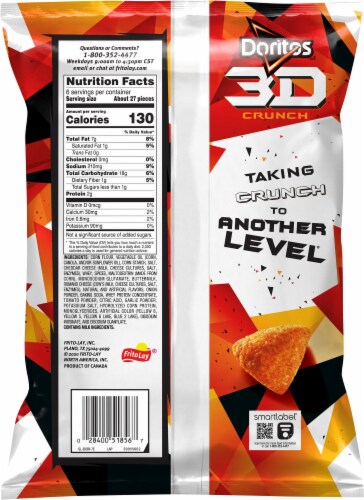 Doritos 3D Crunch Chili Cheese Nacho Corn Snacks Perspective: back
