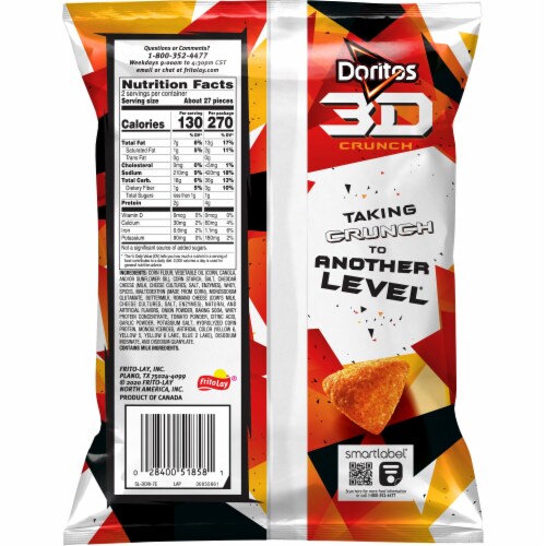 Doritos 3D Crunch Chili Cheese Nacho Snack Perspective: back