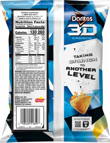 Doritos 3D Crunch Spicy Ranch Snack Perspective: back