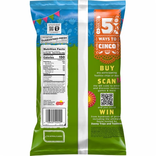 Tostitos Sea Salt & Lime Tortilla Chips Perspective: back