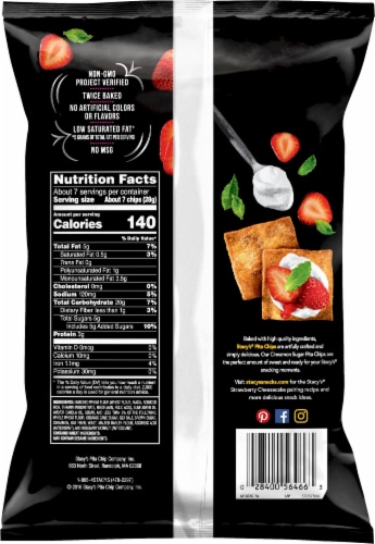 Stacy's® Cinnamon Sugar Flavored Baked Pita Chips Snacks Perspective: back
